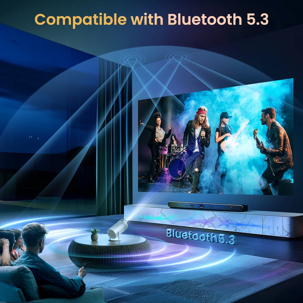 [Electric Focus] Mini Projector with Wifi & Bluetooth , 210°Rotation & Portable Home Projector