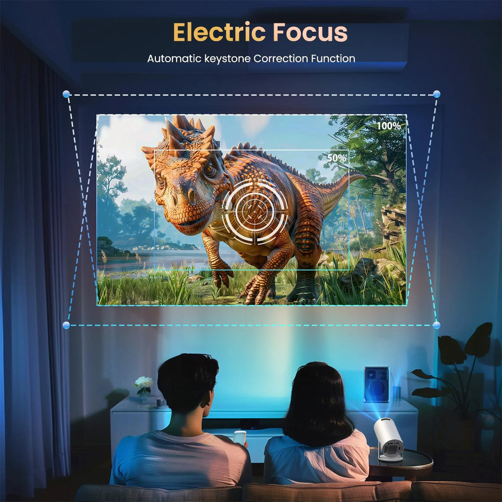 [Electric Focus] Mini Projector with Wifi & Bluetooth , 210°Rotation & Portable Home Projector